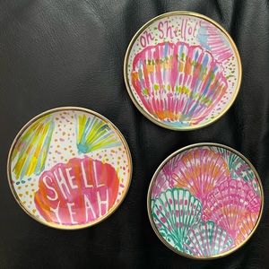 Set of 3 Lily Pulitzer ceramic coasters